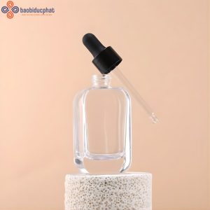 Chai thủy tinh dáng bầu trong suốt