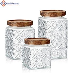 Hũ thủy tinh cao cấp cổ điển dáng vuông 500ml – 750ml – 1000ml