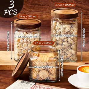 Hũ thủy tinh cao cấp cổ điển dáng vuông 500ml – 750ml – 1000ml